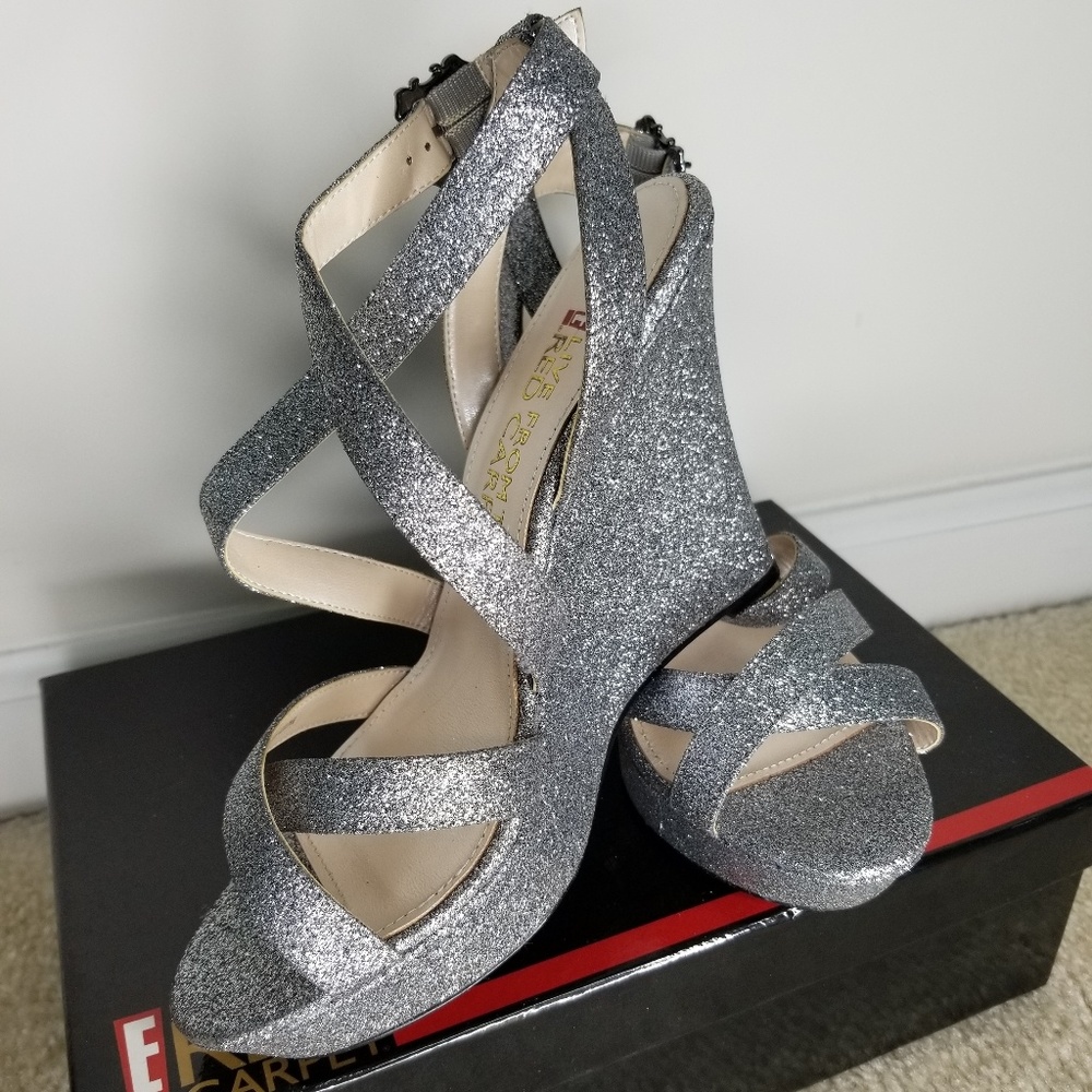 Platform high heels wedge shoes.
